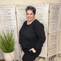 Iris & Rainbow Boutique New Arrivals #K257 Glory Days Lounge Set (Black)