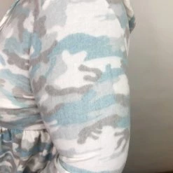 Iris & Rainbow Boutique #K644 Hidden Within Camo Babydoll Top New Arrivals