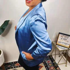 Iris & Rainbow Boutique New Arrivals #N359 French Blue Blazer Jacket