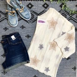 Iris & Rainbow Boutique #J305 Cowgirl Sheriff Summer Sweater New Arrivals