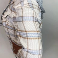 Iris & Rainbow Boutique #K694 Striped Flannel Top (BLUE) 28 Iris & Rainbow Boutique #K694 Striped Flannel Top (BLUE)