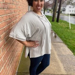 Iris & Rainbow Boutique #J455 Cloudy Skies Caged Hoodie Top