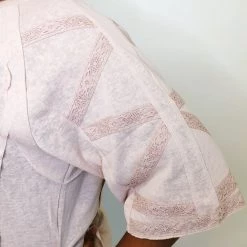 Iris & Rainbow Boutique K382 Blushing Vines Of Lace Sleeve Top