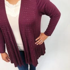 Iris & Rainbow Boutique #K673 The Lights Of The Night Sky Cardigan(Dark Plum) New Arrivals