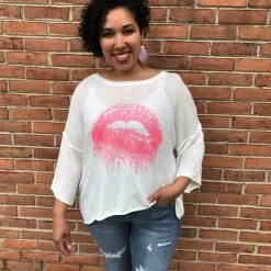 Iris & Rainbow Boutique #J726 Pucker Up Summer Sweater New Arrivals