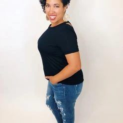 Iris & Rainbow Boutique New Arrivals #K363 Spice Up Your Life Black Top Reversible