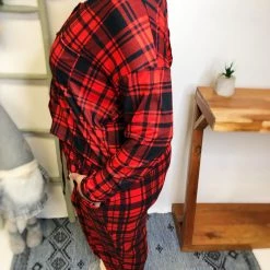 Iris & Rainbow Boutique #L522 The Perfect Plaid Match Set (Red/Black)