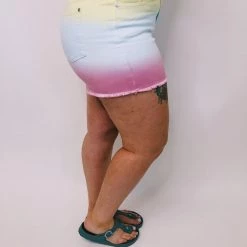 Iris & Rainbow Boutique #K261 Party In Paradise High Waist Judy Blue Shorts New Arrivals