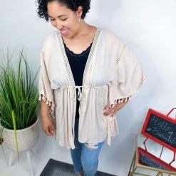 Iris & Rainbow Boutique #M739 Natural To The Core Kimono