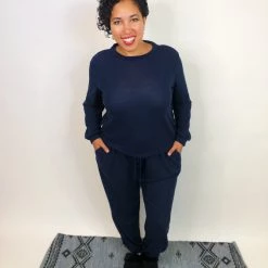 Iris & Rainbow Boutique #K739 Cozy Navy Lounge Set New Arrivals