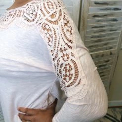 Iris & Rainbow Boutique #K68 Sunday Morning Lace Dolman Top