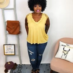 Iris & Rainbow Boutique #K801 My Sunshine Lace POL Top New Arrivals