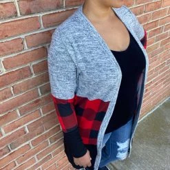 Iris & Rainbow Boutique #F22 Wild For Plaid Color Block Cardigan