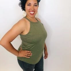 Iris & Rainbow Boutique #K197 Rocker Girl Tank (ARMY GREEN) New Arrivals