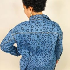 Iris & Rainbow Boutique #K706 Spotted Denim Jacket New Arrivals
