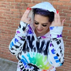 Iris & Rainbow Boutique #F2 Rainbow Swirl Hooded Shirt New Arrivals