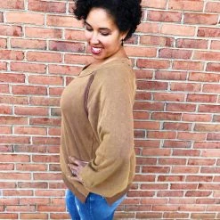 Iris & Rainbow Boutique New Arrivals #L334 Fall On Me POL Pullover (Chocolate)