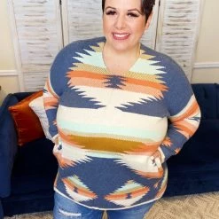 Iris & Rainbow Boutique #L250 Follow Your Vibe Aztec Sweater
