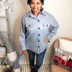 Iris & Rainbow Boutique New Arrivals #L819 The Cloudy Sky Shacket