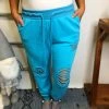 Iris & Rainbow Boutique #L526 A Savage Beginning Joggers (Aqua Blue)