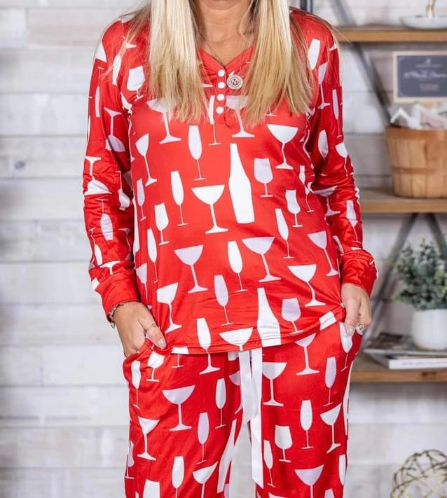 Iris & Rainbow Boutique #L619 It's Wine O'clock Pajamas 3 Iris & Rainbow Boutique #L619 It's Wine O'clock Pajamas