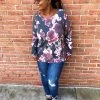 Iris & Rainbow Boutique #K688 Sparks Of Joy Floral Top
