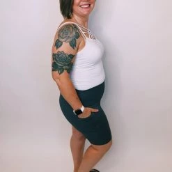 Iris & Rainbow Boutique #K286 Mono B Pocket Biker Shorts (Heather Grey) New Arrivals