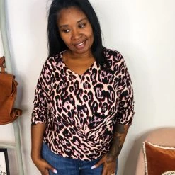 Iris & Rainbow Boutique New Arrivals *DOORBUSTER* #L14 Pink & Fierce Leopard Top