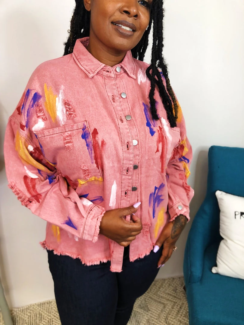 Iris & Rainbow Boutique #K837 Painting Life In Color POL Jacket 6 Iris & Rainbow Boutique #K837 Painting Life In Color POL Jacket