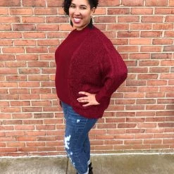 Iris & Rainbow Boutique #H50 Cherry Dolman Sweater