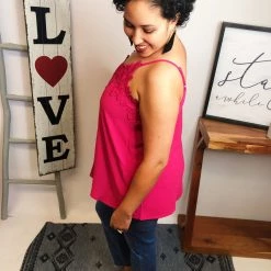 Iris & Rainbow Boutique #M233 Crochet Princess Top (Fuchsia) New Arrivals