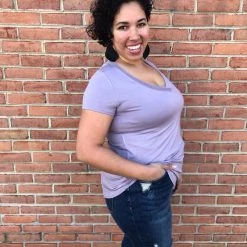 Iris & Rainbow Boutique #J227 Edging Perfection Tee (Purple) New Arrivals