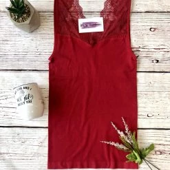 Iris & Rainbow Boutique #D31 Lily Lace Cami (Red)