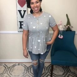 Iris & Rainbow Boutique New Arrivals #H534 Air Of Love Peplum Top