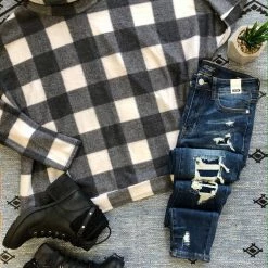 Iris & Rainbow Boutique #F71 Outdoorsy Plaid Oversize Tunic