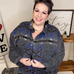 Iris & Rainbow Boutique L449 Into The Deep Sea Shacket