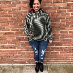 Iris & Rainbow Boutique New Arrivals #H123 Ampersand Mistletoe Double Hooded Sweatshirt