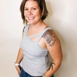 Iris & Rainbow Boutique #K397 Far Away Tank Top (Heather Gray) New Arrivals