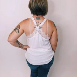 Iris & Rainbow Boutique #K305 Lace Me Down Top (OFF WHITE)