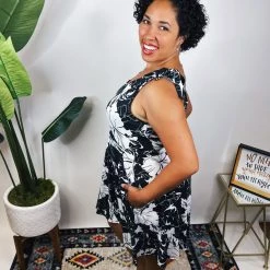 Iris & Rainbow Boutique #N352 Black Tie Flower Dress New Arrivals