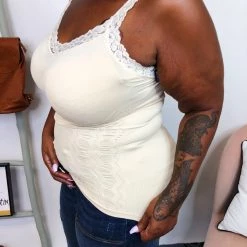 Iris & Rainbow Boutique New Arrivals #K809 Lizzie's Lace Cami (Almond)