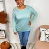 Iris & Rainbow Boutique #K918 Phoenix Views Long Sleeve Top (Sage) New Arrivals