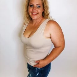 Iris & Rainbow Boutique #K104 Jack Of All Trades Tank Top (Tan)