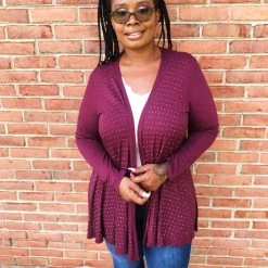 Iris & Rainbow Boutique #K673 The Lights Of The Night Sky Cardigan(Dark Plum) New Arrivals