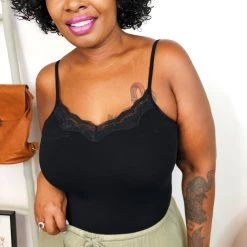 Iris & Rainbow Boutique #K811 Sierra's Lace Tank Top (Black)