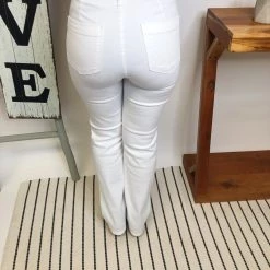 Iris & Rainbow Boutique #M318 Your Closet Is Calling White Bootcut Judy Blue Jeans