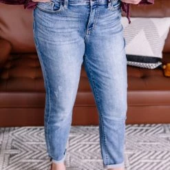 Iris & Rainbow Boutique #K523 Made For You Slim Fit Judy Blue Girlfriend High Waist Jeans New Arrivals