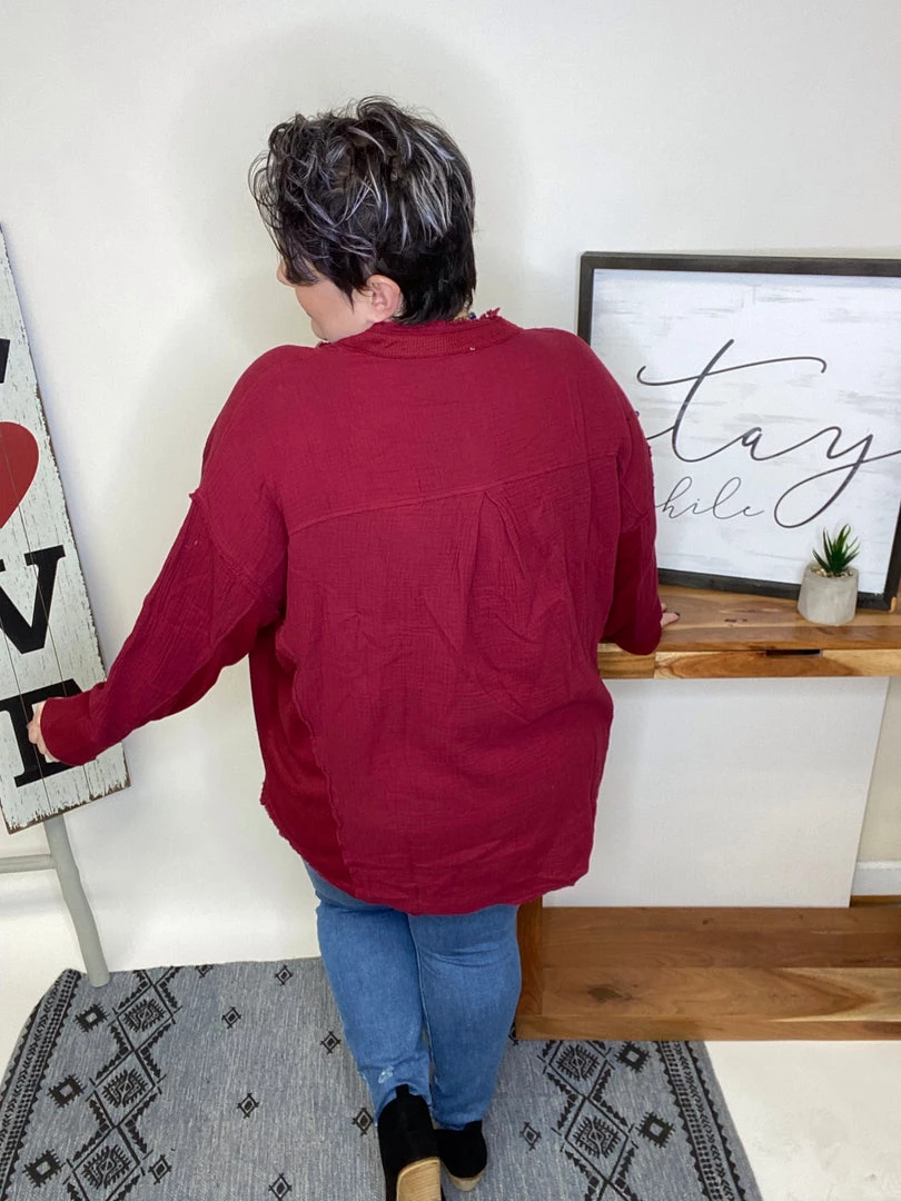 Iris & Rainbow Boutique New Arrivals #L637 Good Time Top (Wine) 5 Iris & Rainbow Boutique New Arrivals #L637 Good Time Top (Wine)