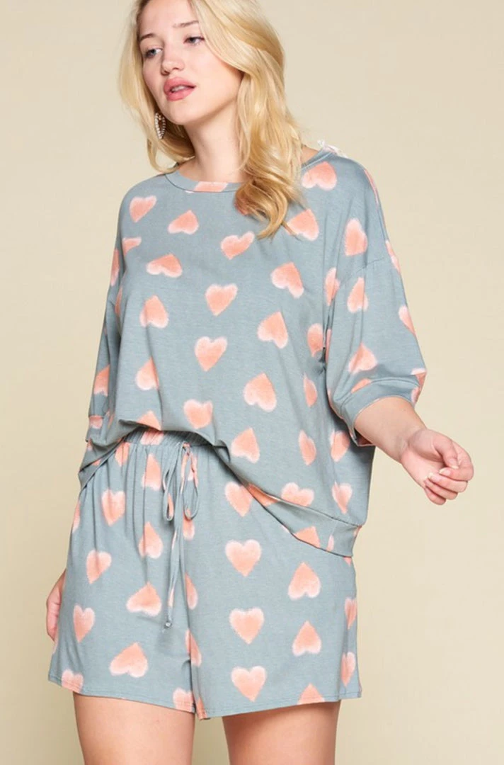 Iris & Rainbow Boutique #313 Sage Hearts Pullover Tops 11 Iris & Rainbow Boutique #313 Sage Hearts Pullover Tops