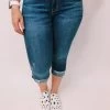 Iris & Rainbow Boutique #K314 Hot & Dangerous Cuffed Judy Blue Skinny Capri New Arrivals